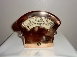 1918 Nalder Brothers & Thompson Solid Copper Cased Voltmeter