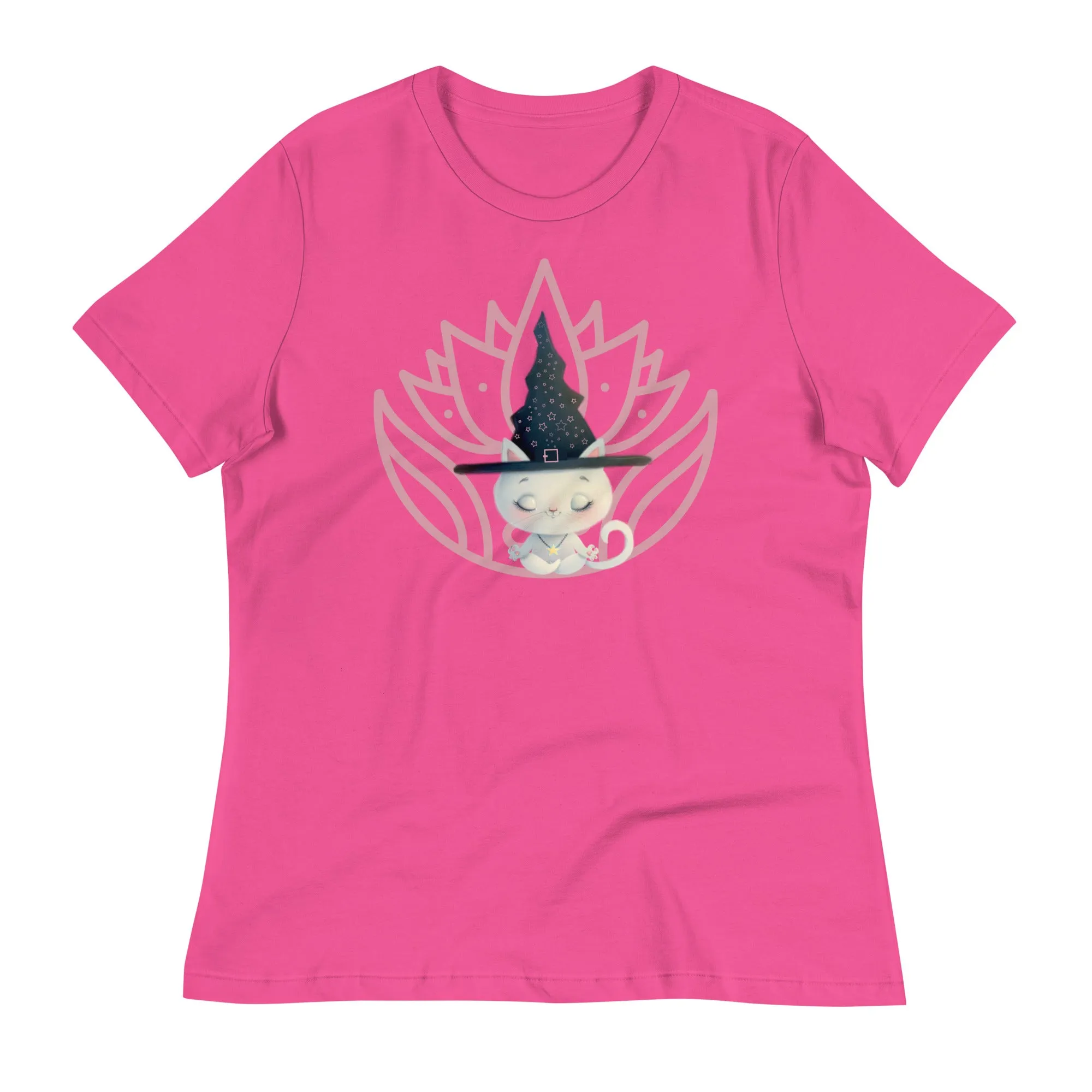 Axolotl witch with lotus print tee for women - Lioness-love.com