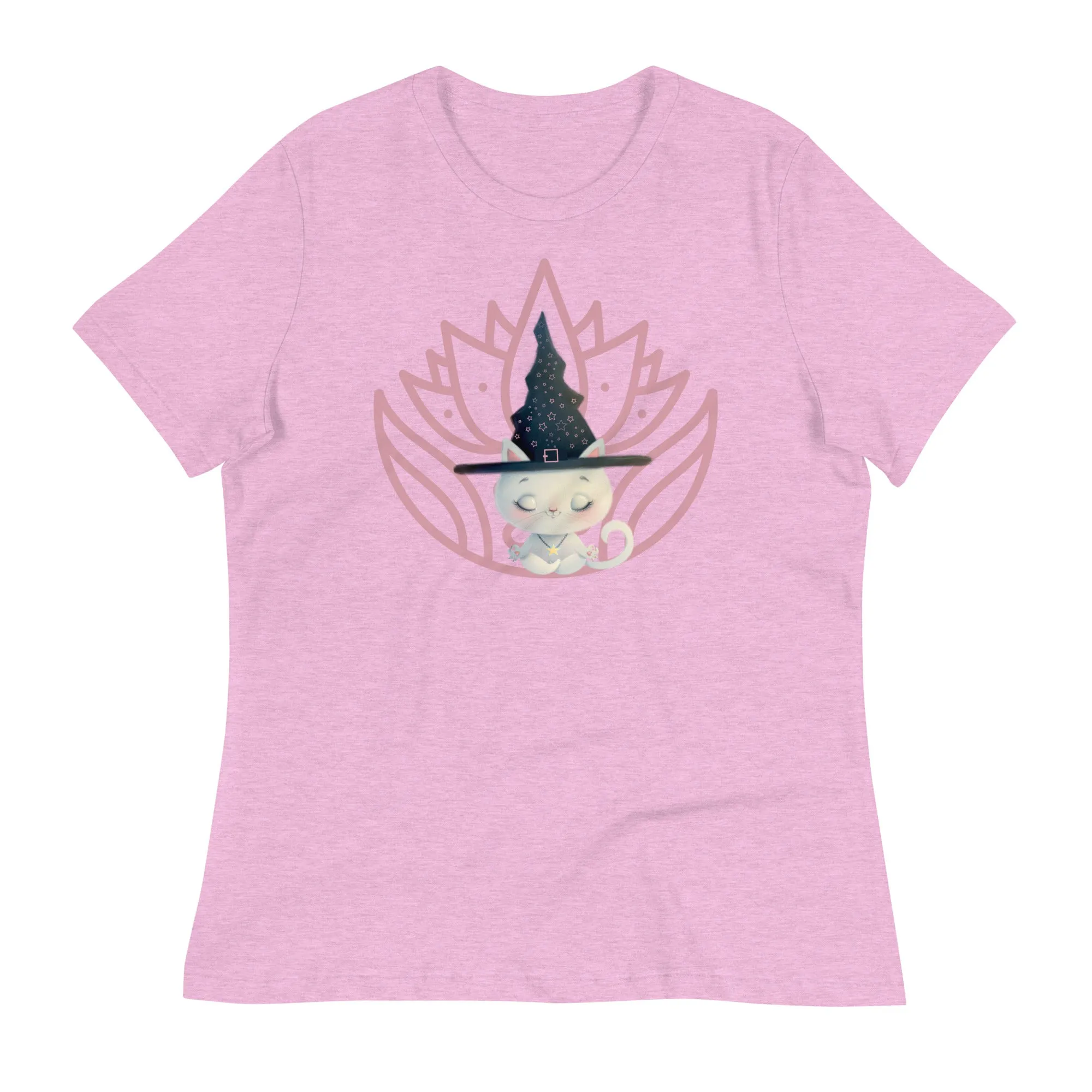 Axolotl witch with lotus print tee for women - Lioness-love.com