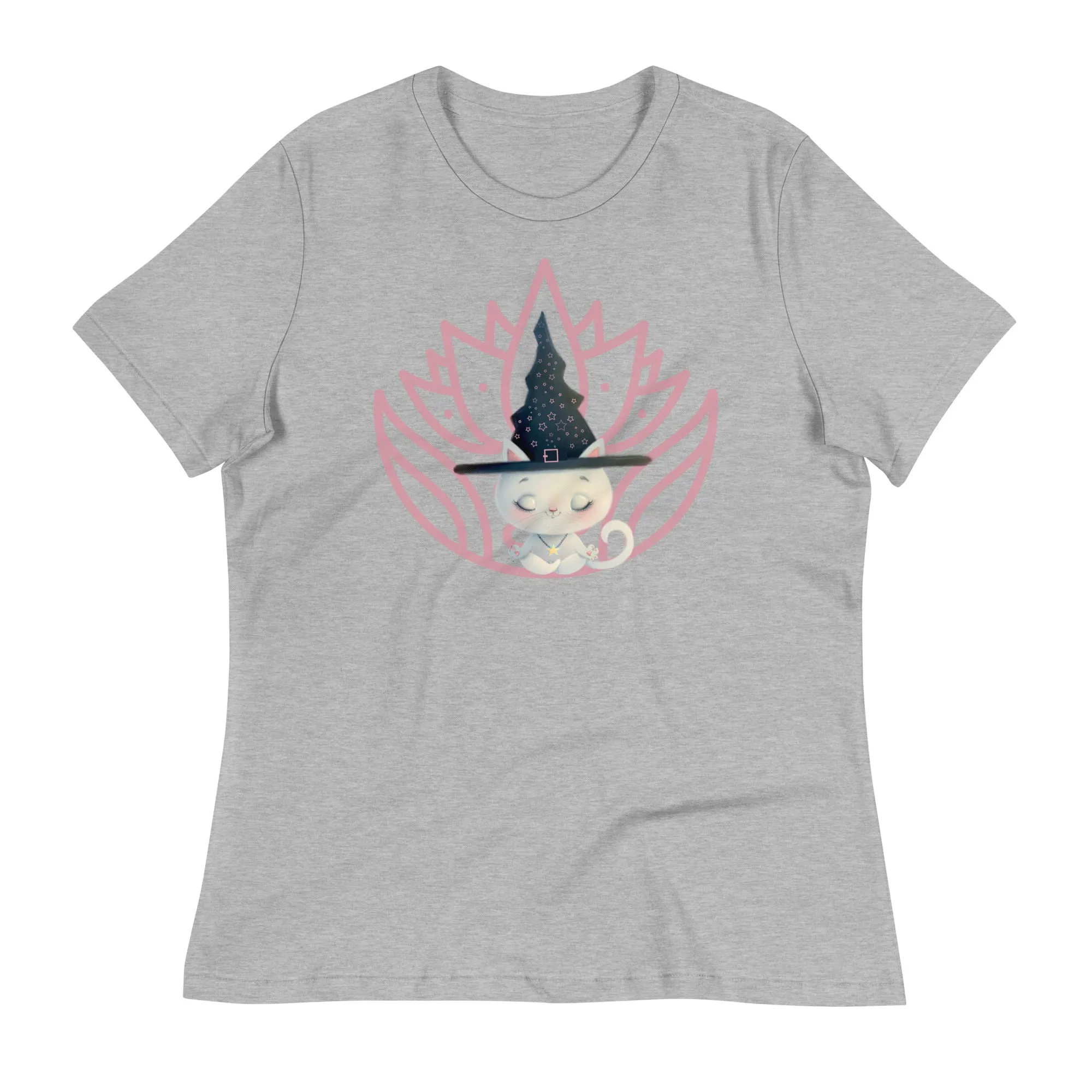Axolotl witch with lotus print tee for women - Lioness-love.com