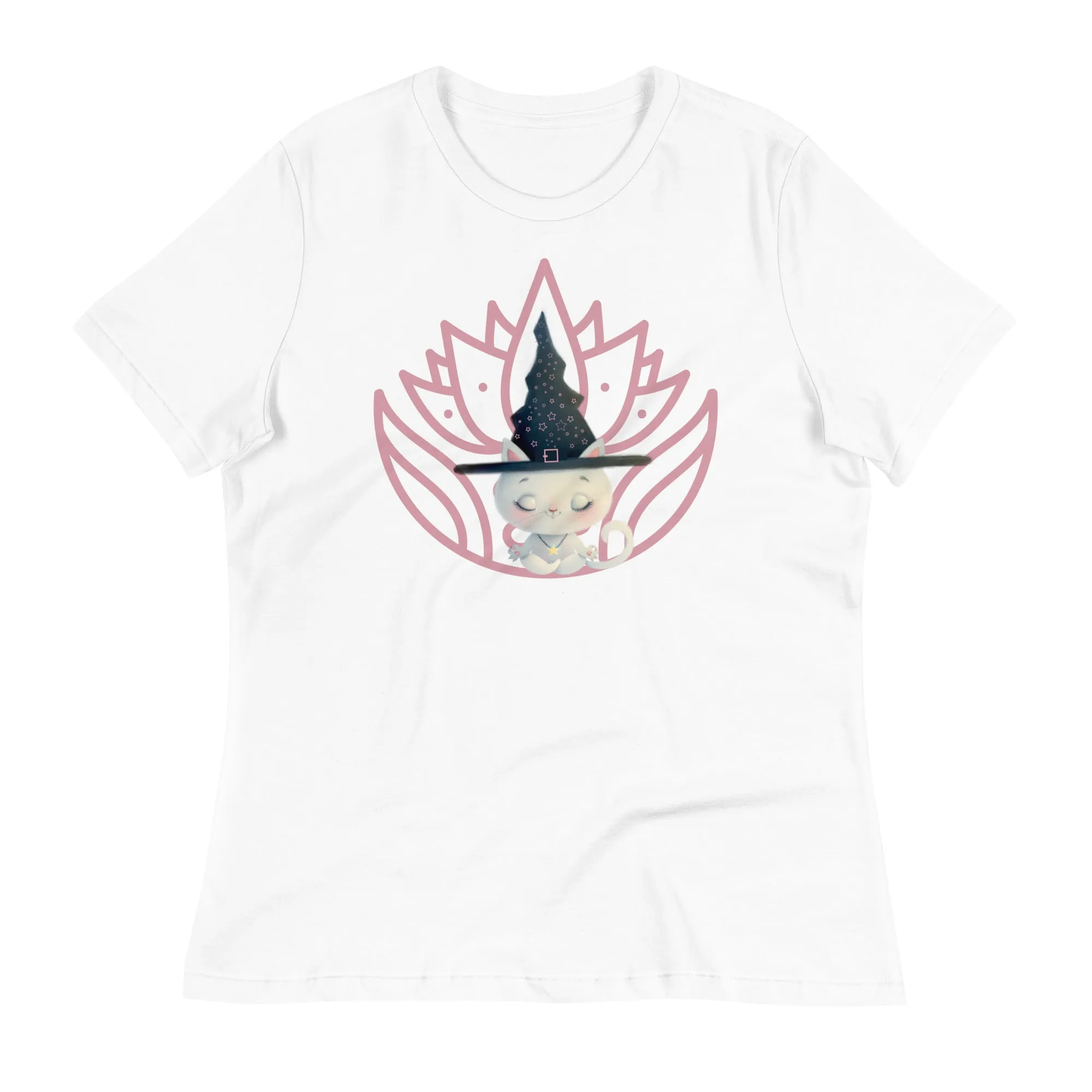 Axolotl witch with lotus print tee for women - Lioness-love.com