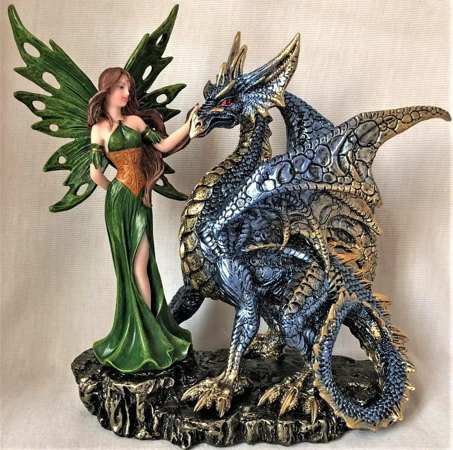 Forest Fairy with Large Dragon