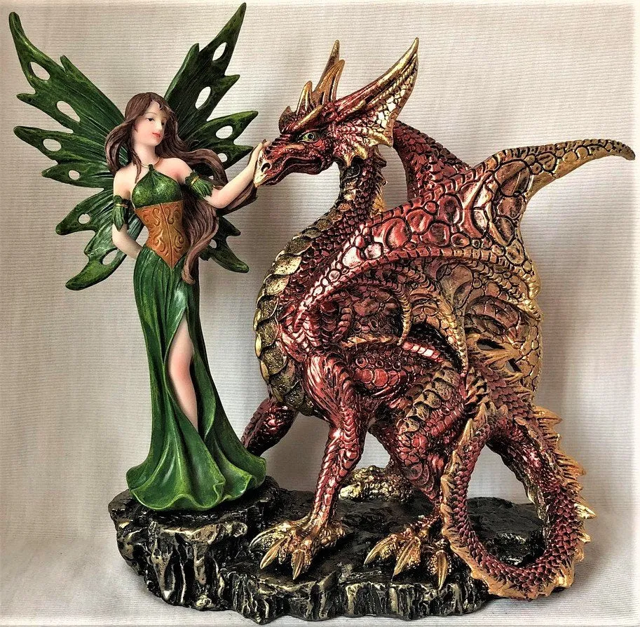 Forest Fairy with Large Dragon
