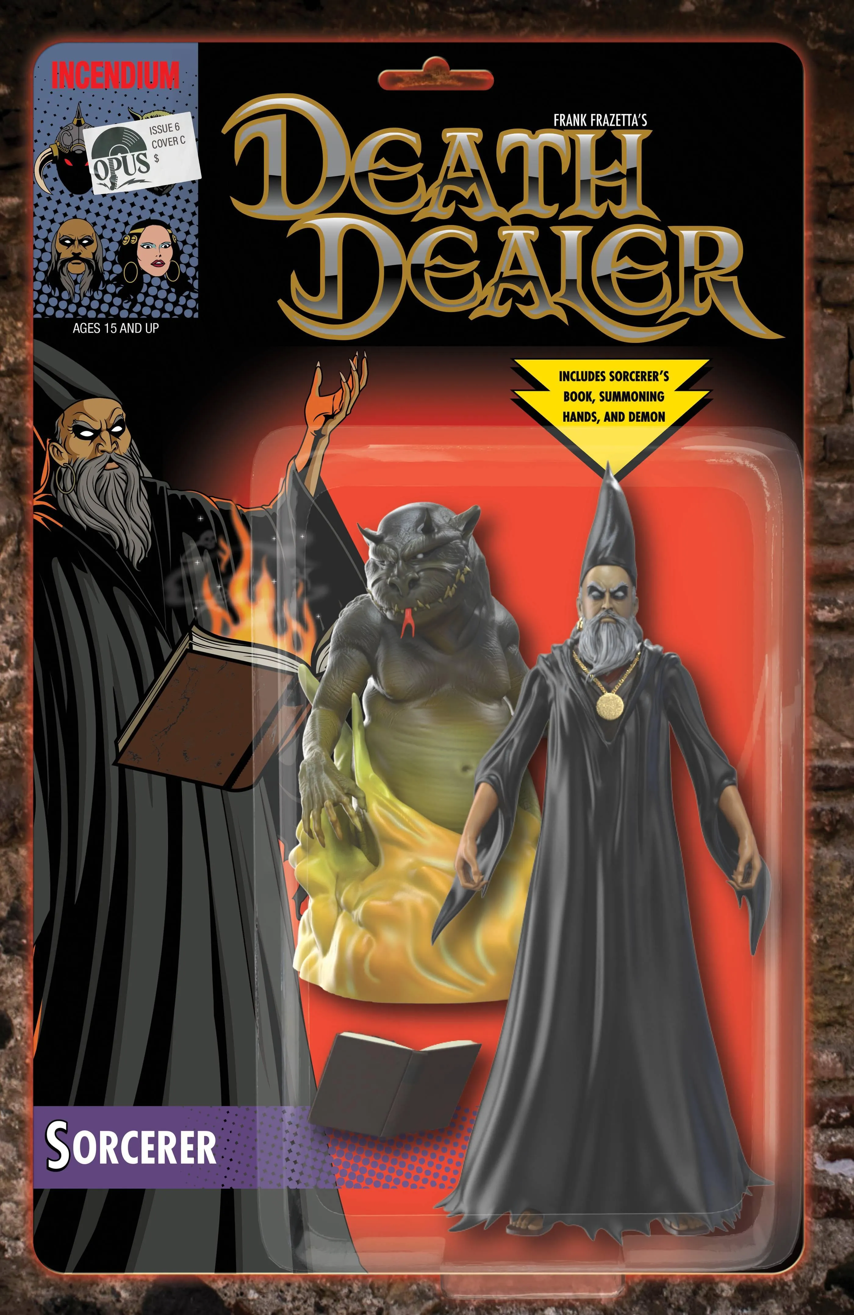 FRANK FRAZETTA DEATH DEALER VOL 2 #6 CVR C 5 COPY INCV SORCERER ACTION FIGURE