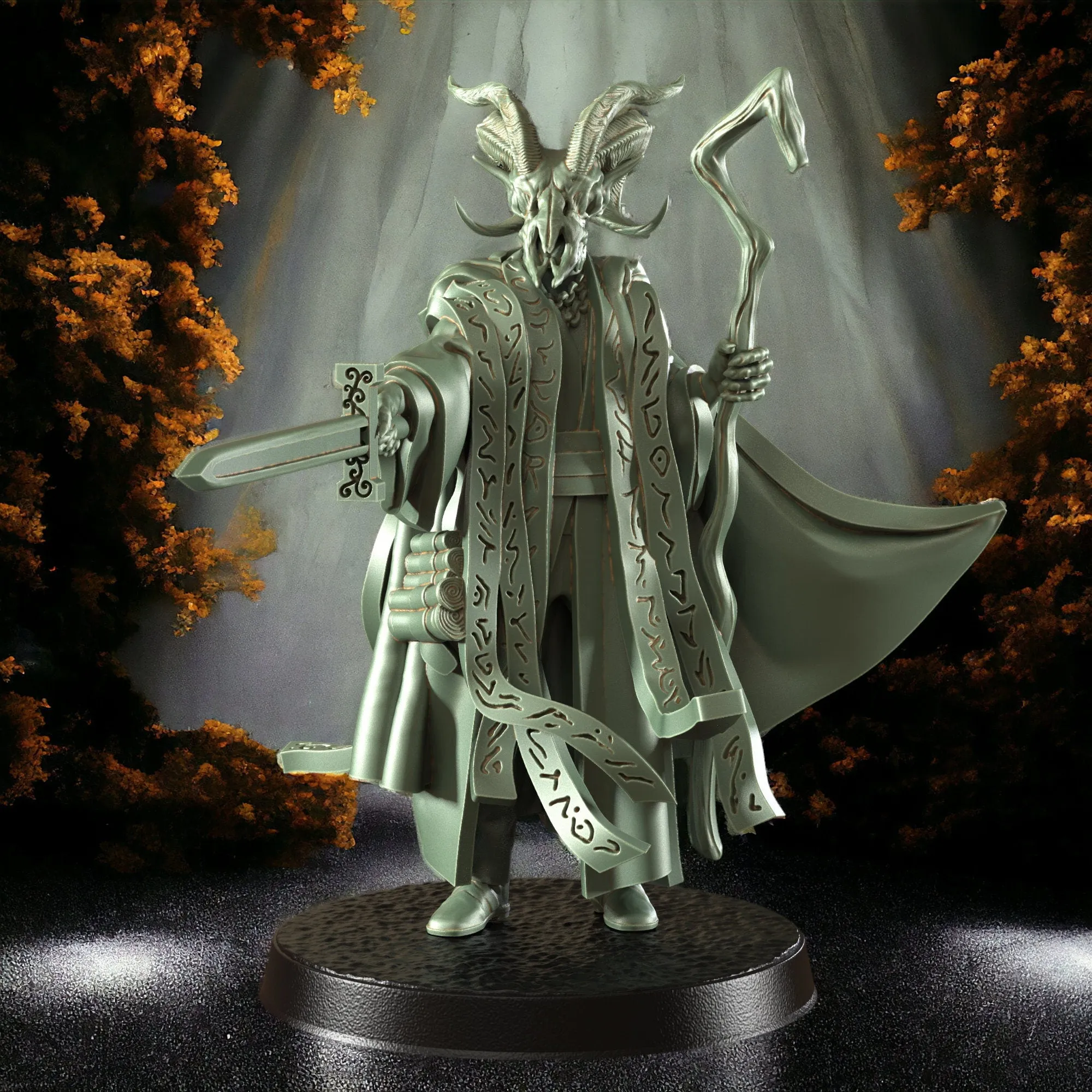 Gerd - Demon Wizard Sorcerer Figure 12k   Base   BONUS Print 3D RPG Miniature Gift Idea mini | Dungeons & Dragons | Tabletop | RN Estudio