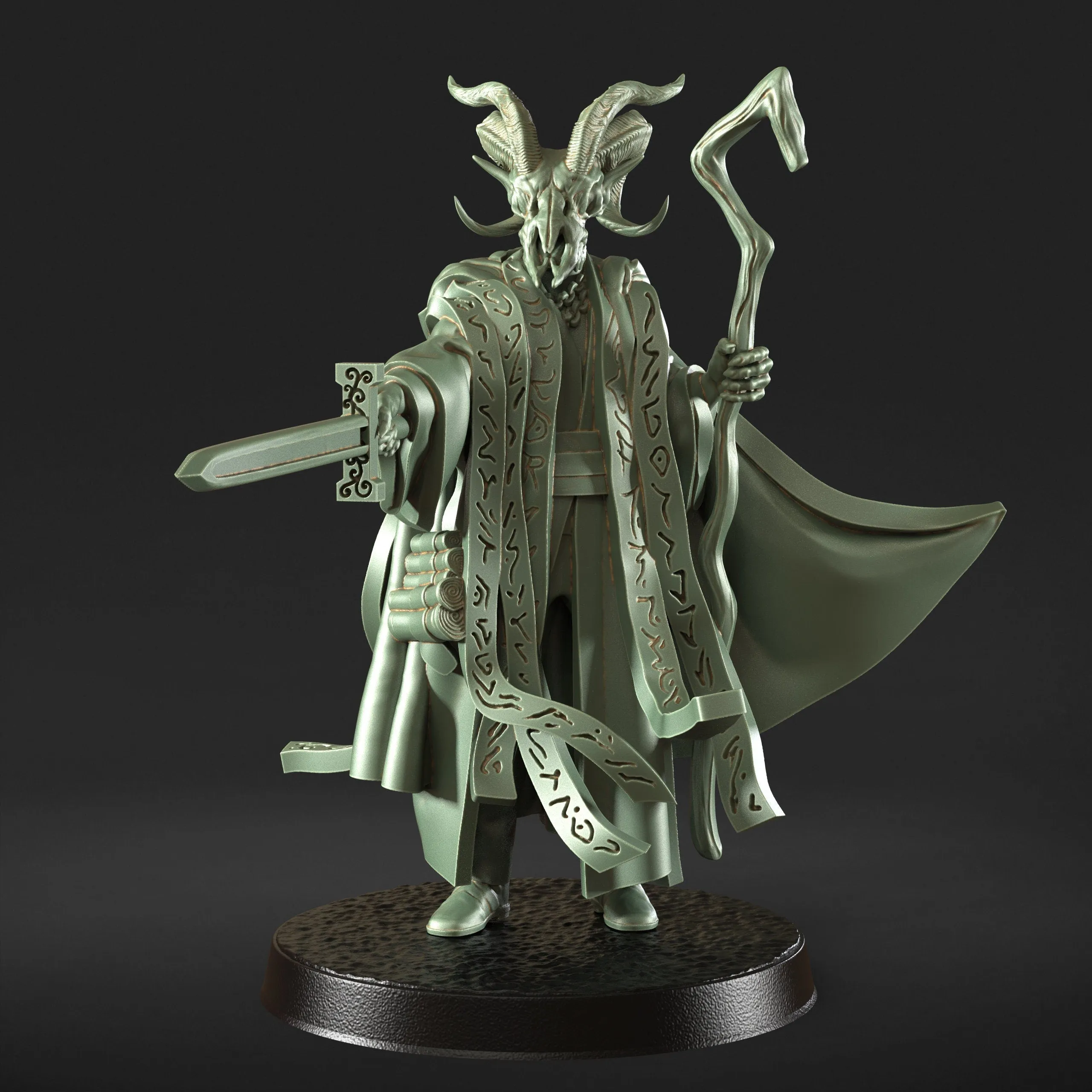 Gerd - Demon Wizard Sorcerer Figure 12k   Base   BONUS Print 3D RPG Miniature Gift Idea mini | Dungeons & Dragons | Tabletop | RN Estudio