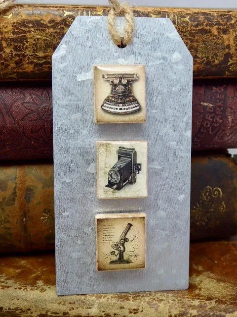 Magnet set - Recycled - Upcycled - Vintage scrabble tile Magnet Gift Set - by SteampunkJunq
