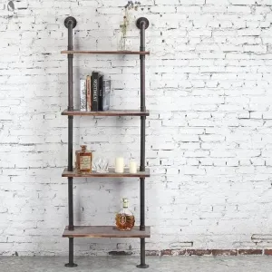 Pipe and Wood Wall Mounted Shelves